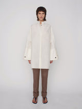 Oversized shirtdress in linen blend with signature cuff details