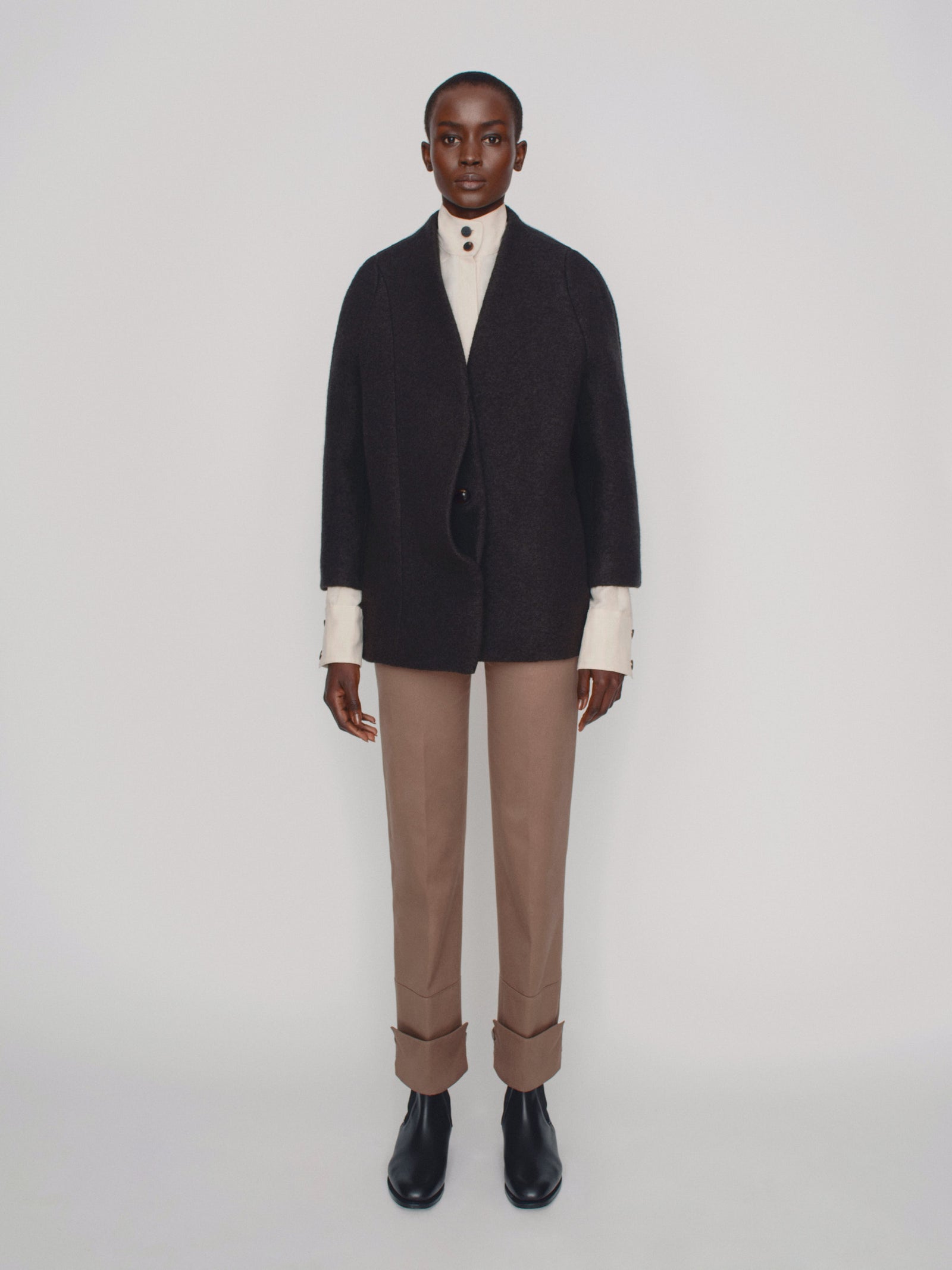 Placket front wool car coat sale