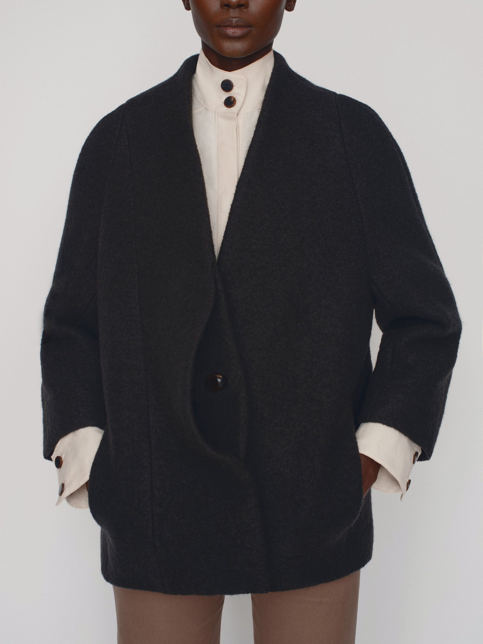 【YOURNUS】Art Side Button Wool Coat YOURNUS】Art Side Button Wool Coat (YOURNUS/コートその他
