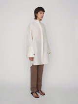 Oversized shirtdress in linen blend with signature cuff details