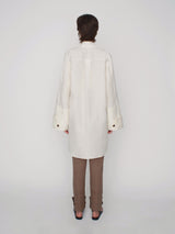 Oversized shirtdress in linen blend with signature cuff details